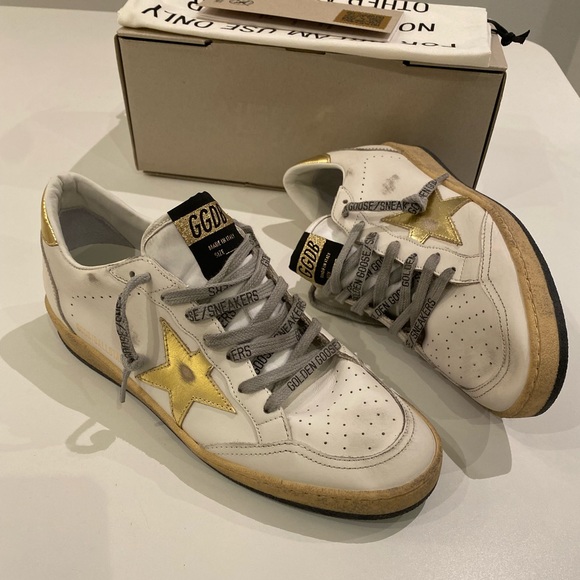 Golden Goose Ball Star Sneaker Milk White Leather/Gold sz 39 New in Box - Picture 12 of 14